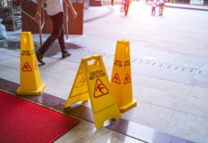 Slip and Fall Accident: Caution signs for slip or fall